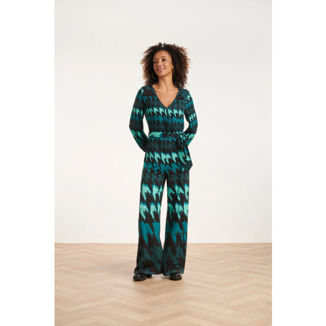 Smashed Lemon 24527 houndstooth print jumpsuit | 24527-999-640 large