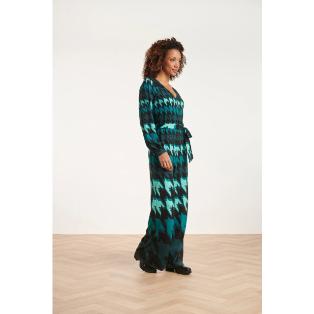 Smashed Lemon 24527 houndstooth print jumpsuit | 24527-999-640 large