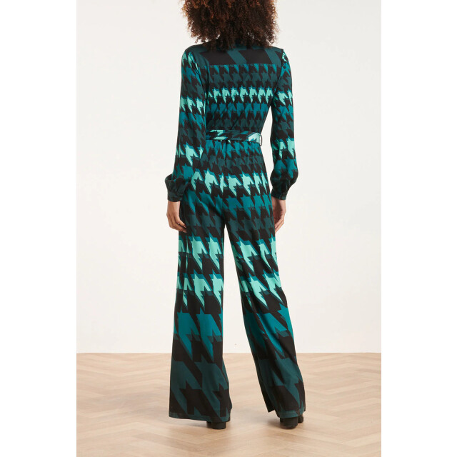 Smashed Lemon 24527 houndstooth print jumpsuit | 24527-999-640 large