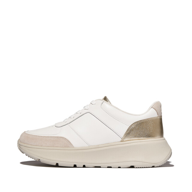 FitFlop F-mode leather/suede/metallic flatform sneakers IY4 large