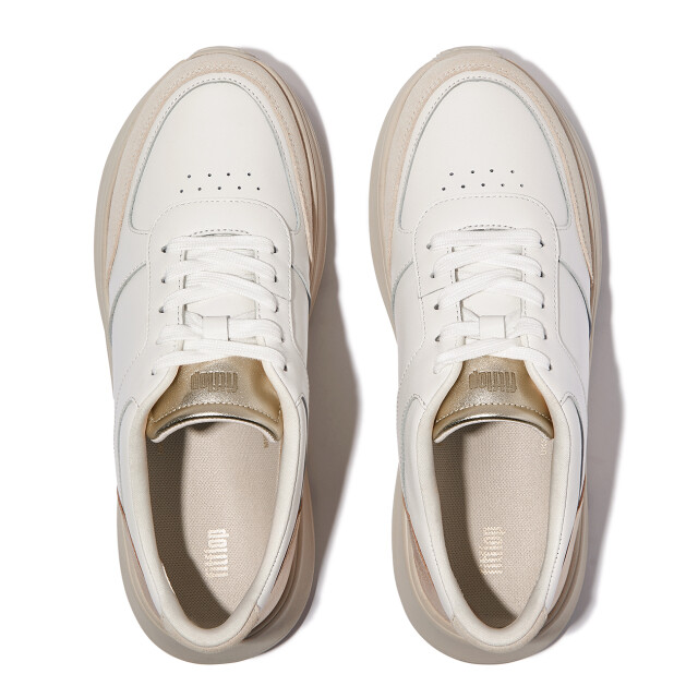 FitFlop F-mode leather/suede/metallic flatform sneakers IY4 large