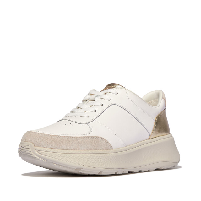 FitFlop F-mode leather/suede/metallic flatform sneakers IY4 large