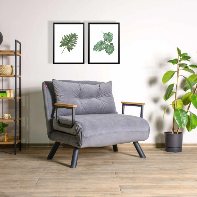 CaliCosy Slaapfauteuil in stof met metalen poten l67 cm sando 3178549 large