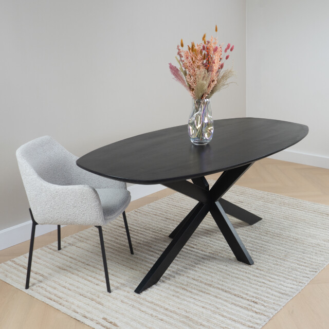 QUVIO Eettafel sofia deens ovaal 180x90 cm kruispoot - 3181646 large