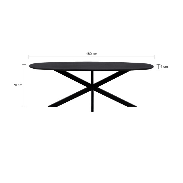 QUVIO Eettafel sofia deens ovaal 180x90 cm kruispoot - 3181646 large