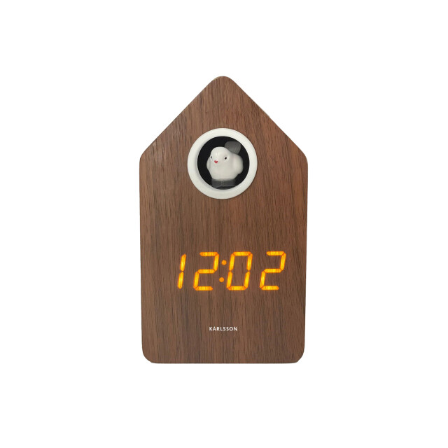 Karlsson wekker cuckoo led dark veneer 3064835 large