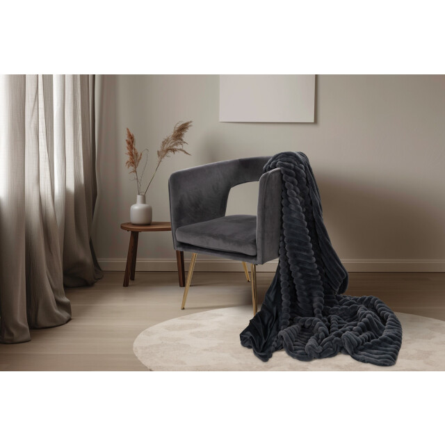 Muratap Plush soft plaid fluffy deken 3d effect, hoogpolig, 100% polyester, super 3181726 large