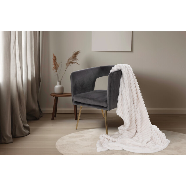 Muratap Plush soft plaid fluffy deken 3d effect, hoogpolig, 100% polyester, super 3181725 large