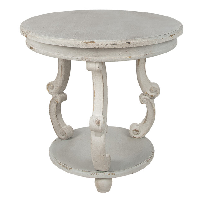 Clayre & Eef Bijzettafel Ø 66x64 cm hout rond plantentafel 2705361 large