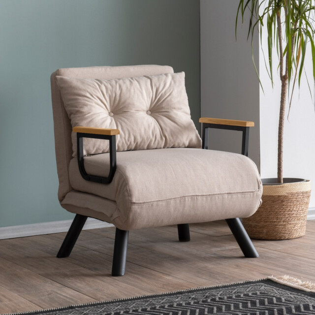 CaliCosy Slaapfauteuil in stof met metalen poten l67 cm sando 3178557 large