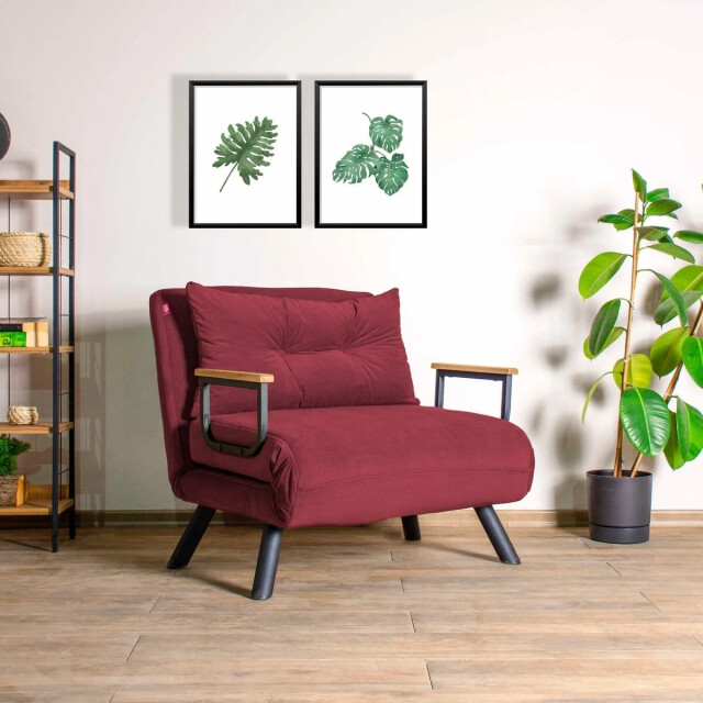 CaliCosy Slaapfauteuil in stof met metalen poten l67 cm sando 3178554 large