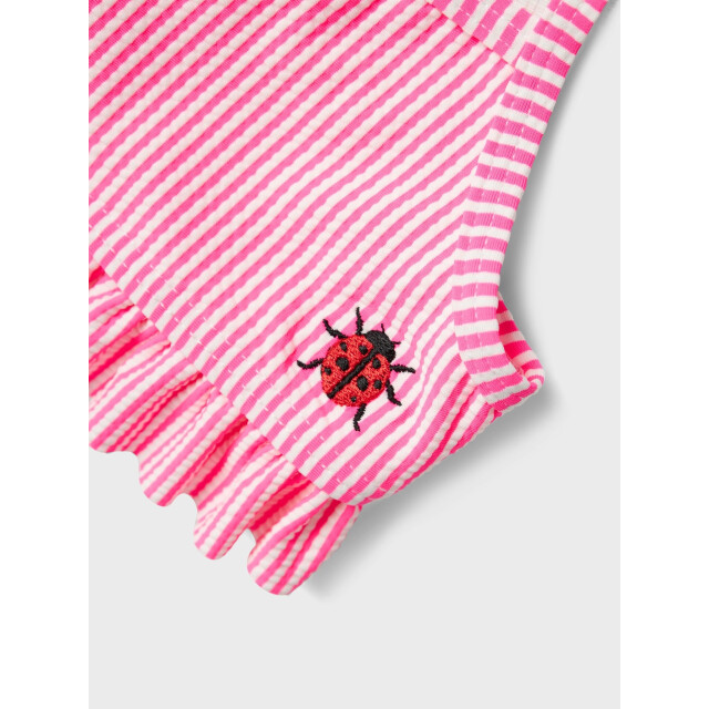 Name It Meisjes bikini set nmfzammer gestreept lieveheersbeestjes print roze 13239670-Knockout Pink large