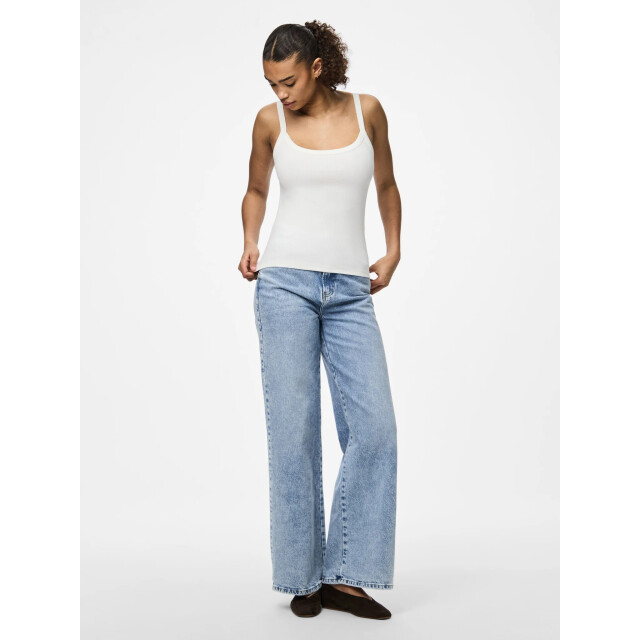 Pieces Dames hemd pcmay top met bandjes effen 17154482-Wit large
