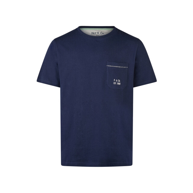 Phil & Co Heren korte pyjama set shortama donkerblauw/grijs gestreept PH-517-02 large
