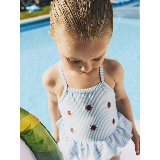 Name It Meisjes badpak nmfzammer gestreept lieveheersbeestjes print lichtblauw 13239671-Bonnie Blue large