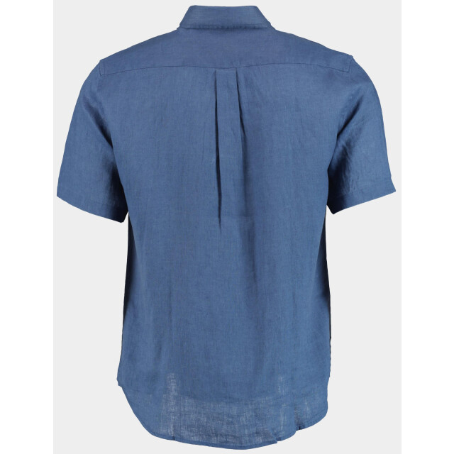Bos Bright Blue Casual hemd korte mouw linnen shirt km 42570011j/235 ultramarine 190992 large