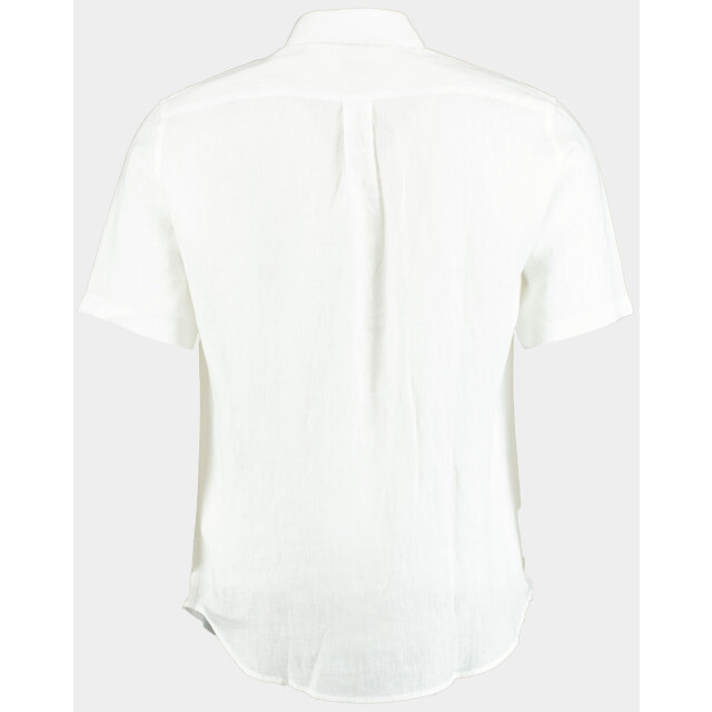 Bos Bright Blue Casual hemd korte mouw linnen shirt km 42570011j/100 white 190991 large