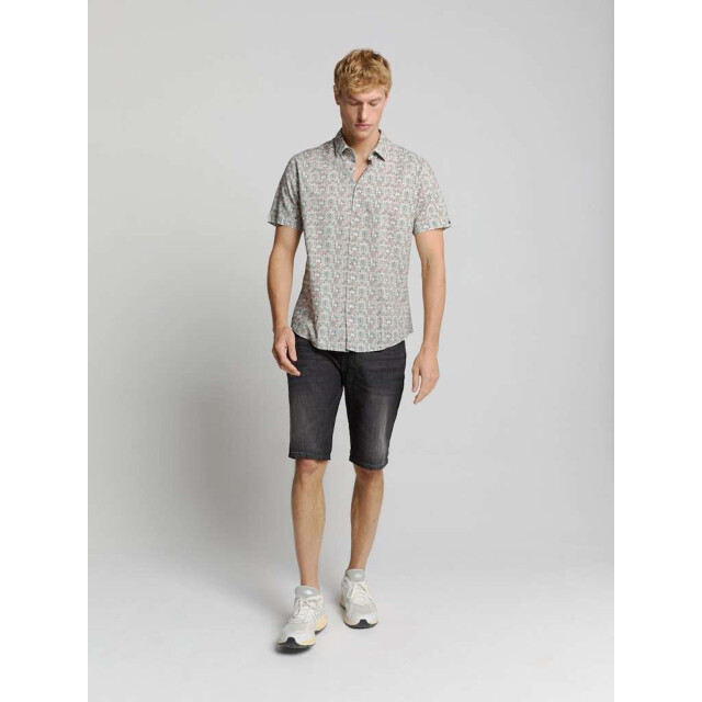 No Excess Shirt short sleeve allover printed sand 28440415-015 large