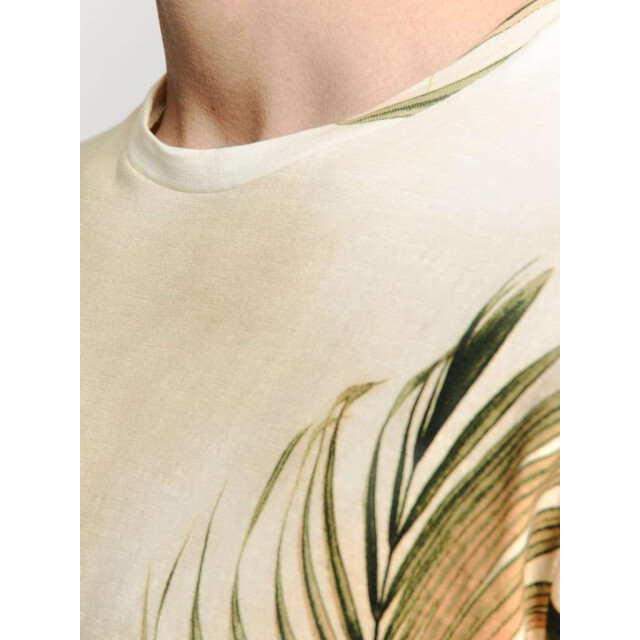 No Excess T-shirt crewneck allover printed sl sand 28350416-015 large