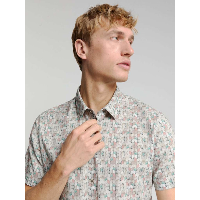 No Excess Shirt short sleeve allover printed sand 28440415-015 large
