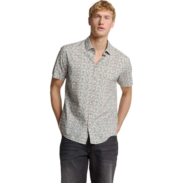 No Excess Shirt short sleeve allover printed sand 28440415-015 large