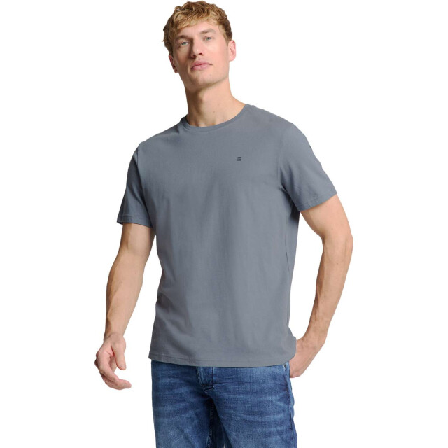 No Excess T-shirt crewneck solid basic washed blue 28340401-137 large