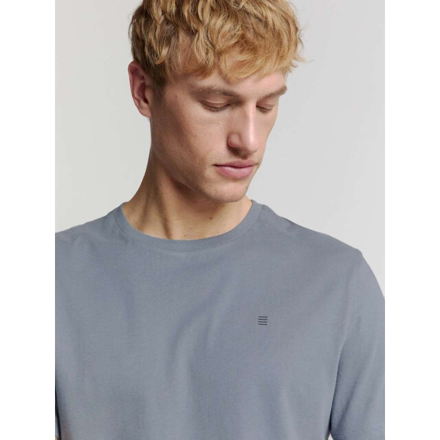 No Excess T-shirt crewneck solid basic washed blue 28340401-137 large