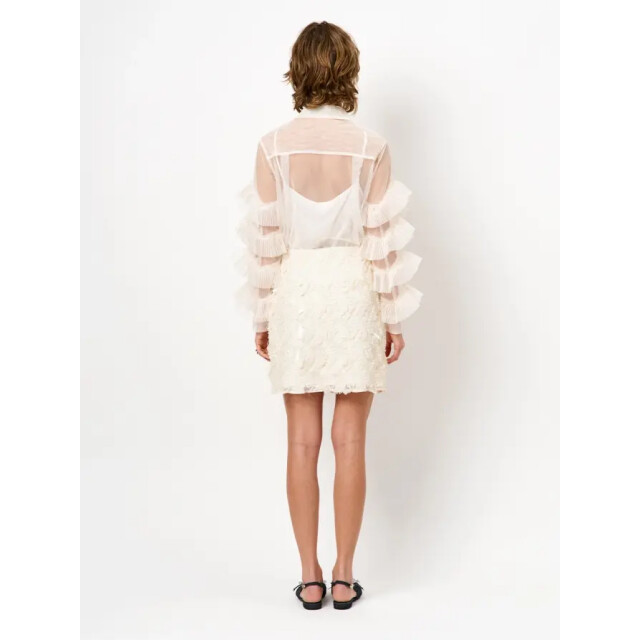 Dante 6 D6 piers tulle ruffled shirt D6 Piers Tulle Ruffled Shirt/1175 Butter Cream large