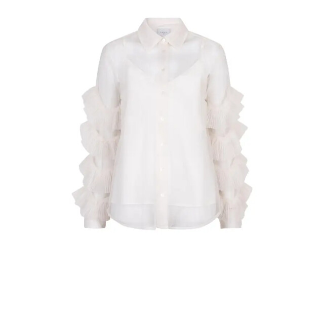 Dante 6 D6 piers tulle ruffled shirt D6 Piers Tulle Ruffled Shirt/1175 Butter Cream large