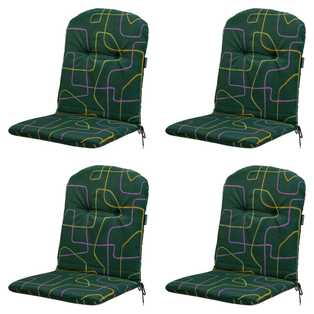 Madison kuipstoelkussen hoge rug joah green ca. 96x45 cm set van 4 3082985 large