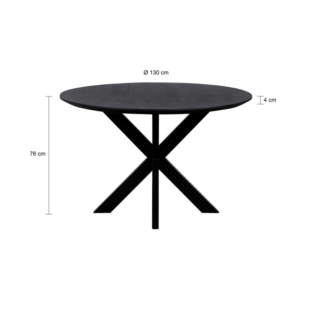 QUVIO Eettafel sofia – rond – Ø130 – kruispoot – 3181647 large