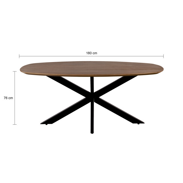 QUVIO Eettafel sofia deens ovaal 180x90 cm - 3181869 large