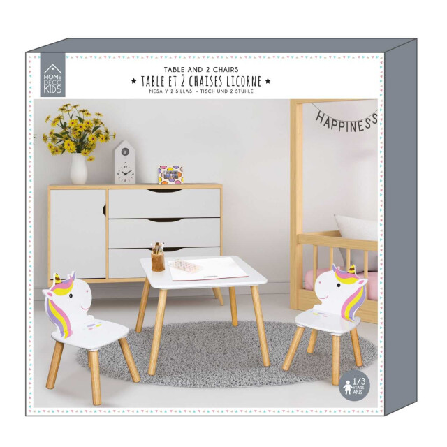 Home Deco Factory Unicorn kindertafel set met stoeltjes tekentafel kinderen 3182668 large