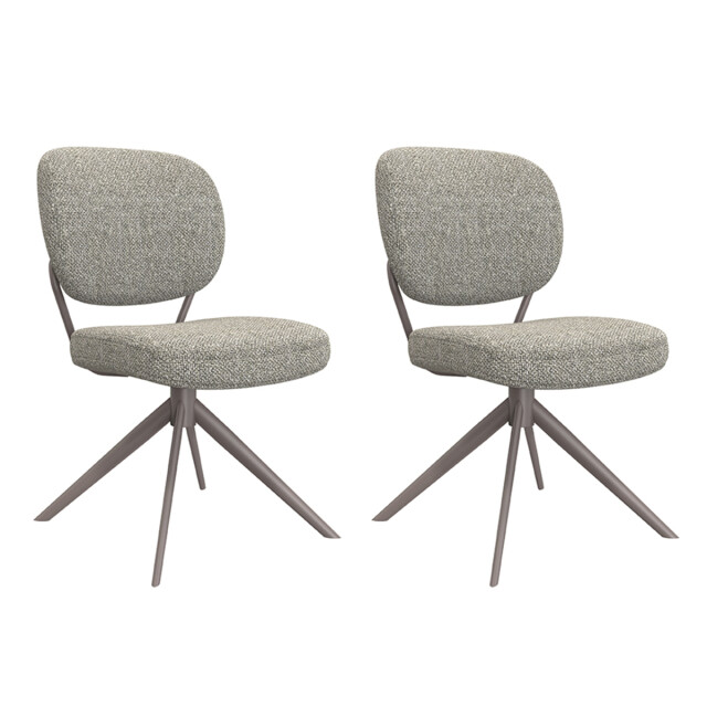 Label51 Eetkamerstoel geneva truffel boucle set van 2 3172678 large