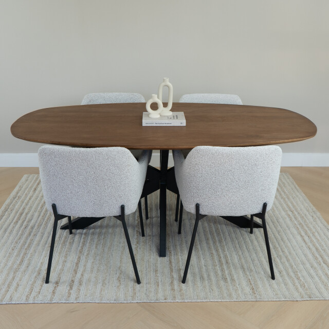 QUVIO Eettafel sofia deens ovaal 180x90 cm - 3181869 large