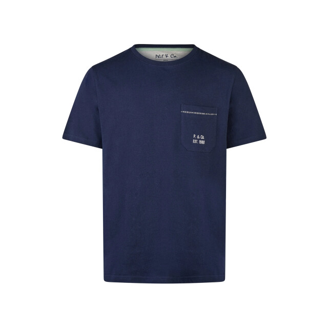 Phil & Co Heren korte pyjama set shortama donkerblauw/grijs gestreept PH-517-02 large