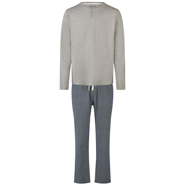 Phil & Co Heren pyjama set lang grijs/blauw PH-508-02 large
