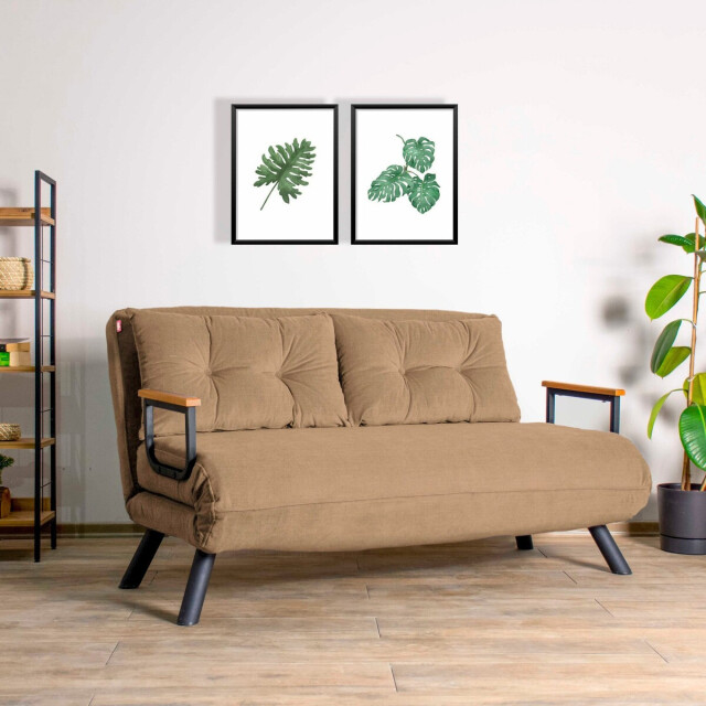 CaliCosy Slaapbank voor 2 personen in stof met metalen poten l133 cm sando 3178545 large