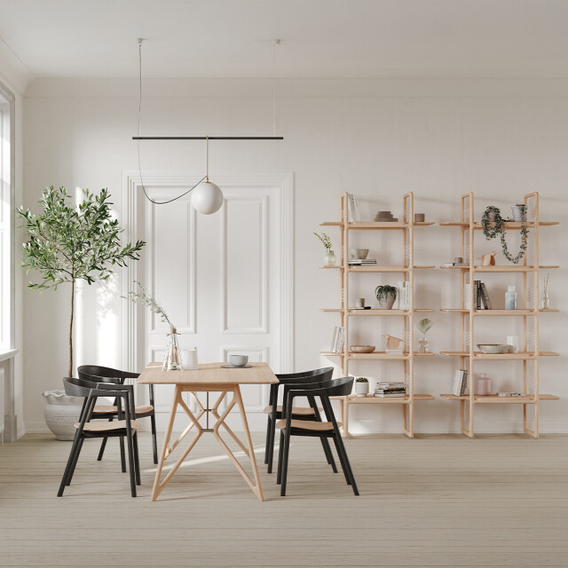 Gazzda Muse room divider houten boekenkast naturel 216 cm 2333096 large
