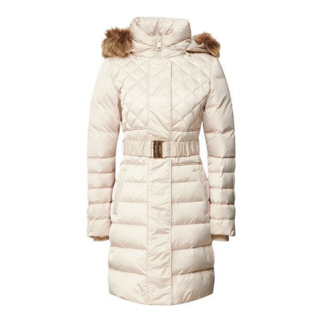 Guess Lollie lange donsjas met imitatiebont Guess Beige Lollie Lange donsjas met imitatiebont large