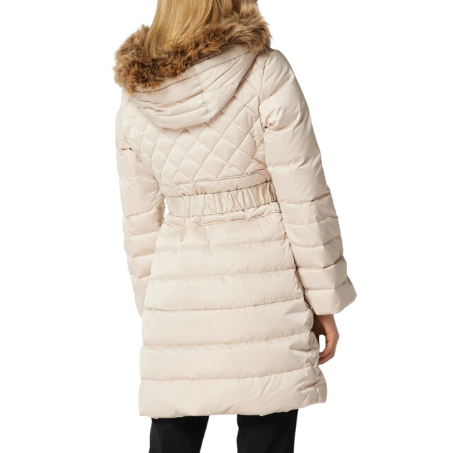 Guess Lollie lange donsjas met imitatiebont Guess Beige Lollie Lange donsjas met imitatiebont large