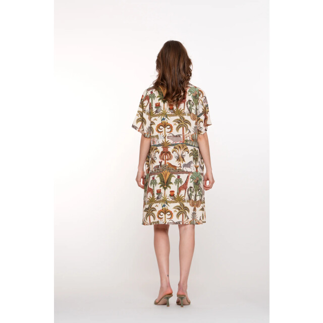 Geisha 57395-70 530 dress animal jungle green/off-white/brown 57395-70 530 large
