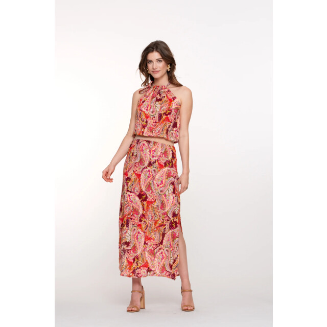 Geisha 57350-40 450 dress halter paisley red/green/gold 57350-40 450 large