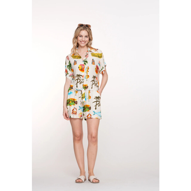 Geisha 53371-70 721 blouse aop light sand/blue/green 53371-70 721 large