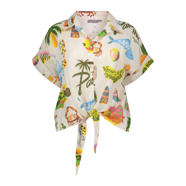 Geisha 53371-70 721 blouse aop light sand/blue/green 53371-70 721 large