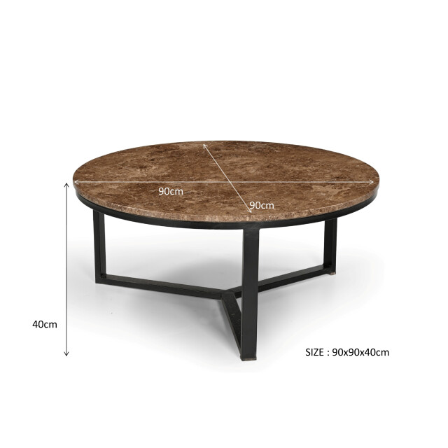 Livingfurn salontafel senna emperador 90cm marmer 2834851 large