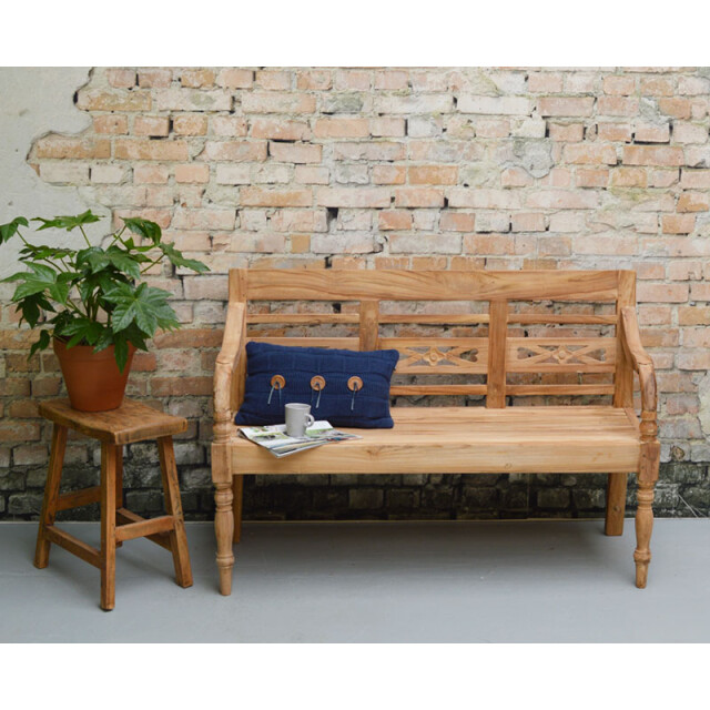 Livingfurn D - tuinbank stations bench 45x130x75 teakhout 2058479 large