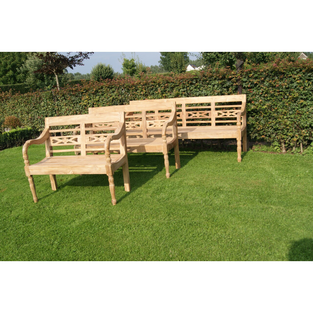 Livingfurn D - tuinbank stations bench 100x190x75 teakhout 2058480 large