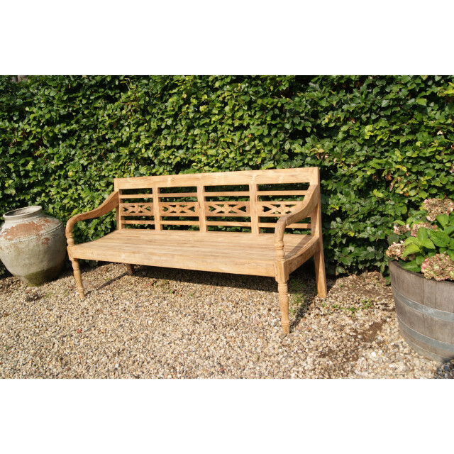 Livingfurn D - tuinbank stations bench 100x190x75 teakhout 2058480 large