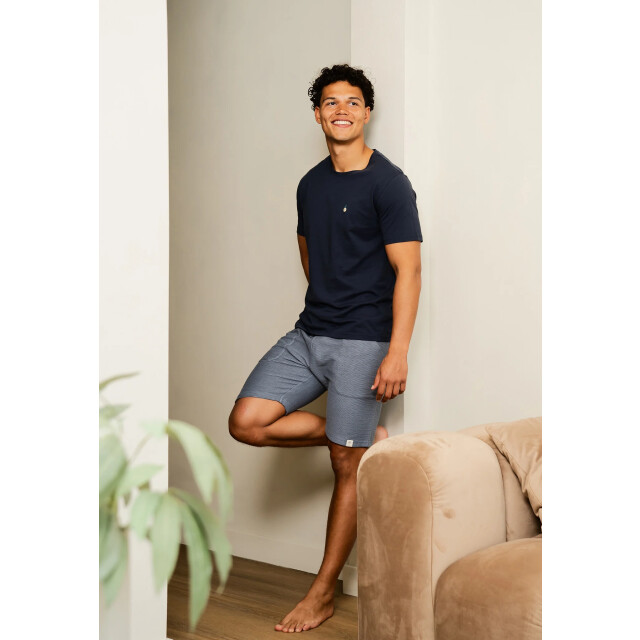 Phil & Co Heren korte pyjama lounge set shortama donker PH-511-02 large